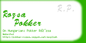 rozsa pokker business card
